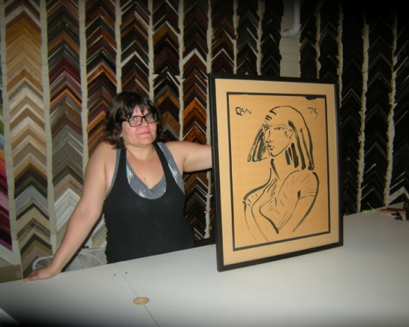 Kylie with framed drawing